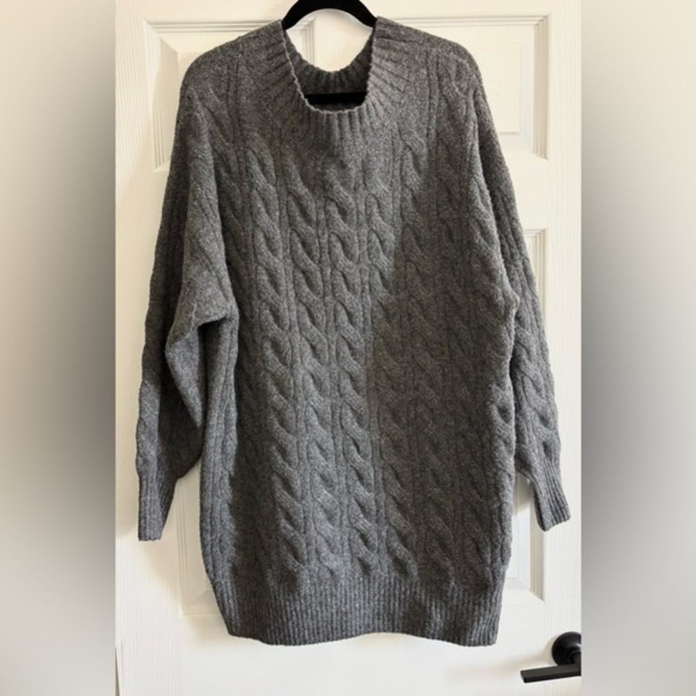 BP Charcoal Cable Knit Long Women's Sweater